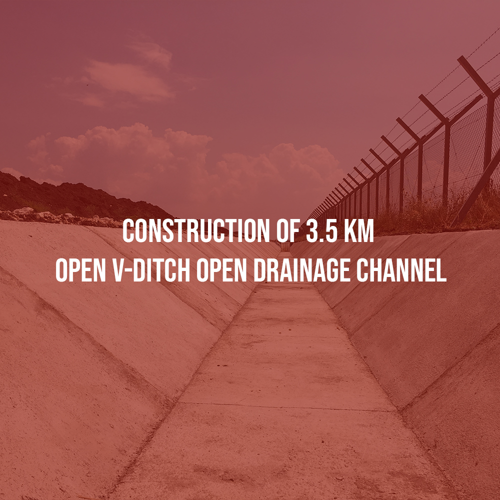Construction of 3.5 km open V-Ditch open drainage channel